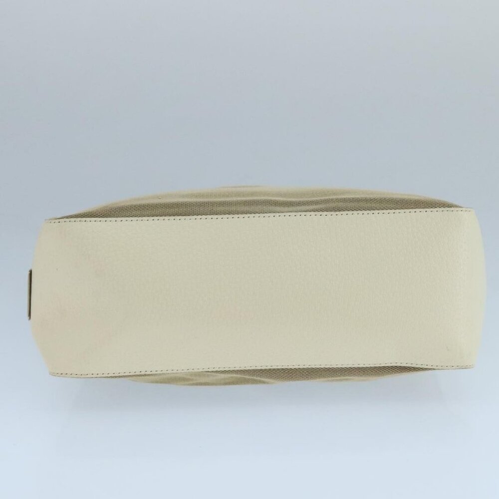 GUCCI Shoulder Bag Canvas Leather Beige White Silver - Picture 8 of 16
